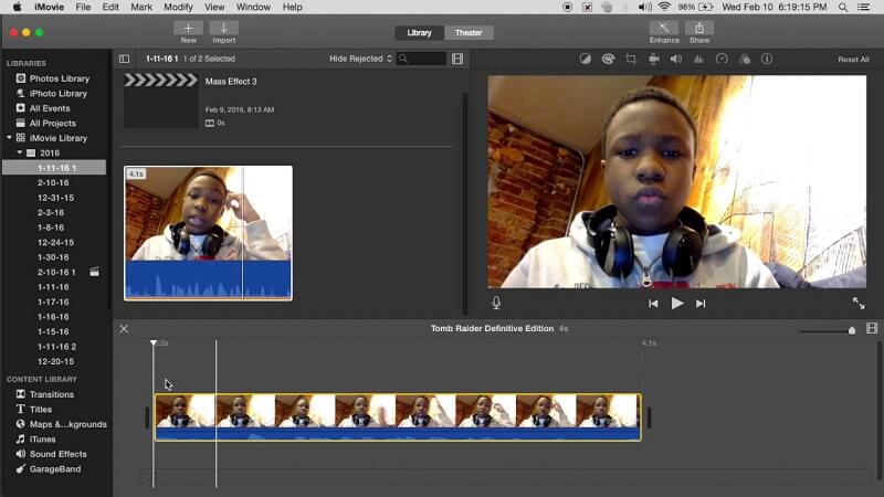 Interfejs Imovie