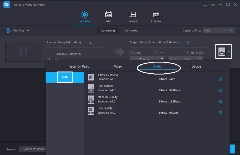 Vidmore Choose For Format