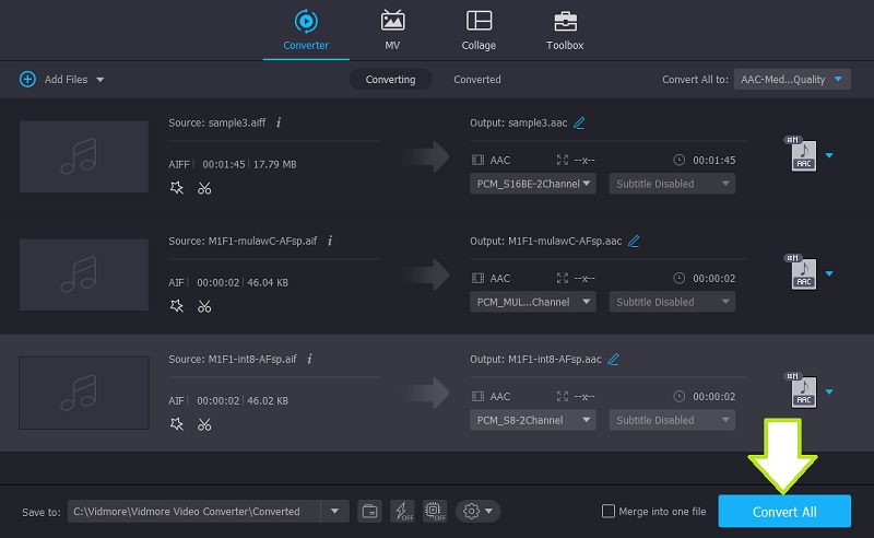 Vidmore Converter AIFF para AAC