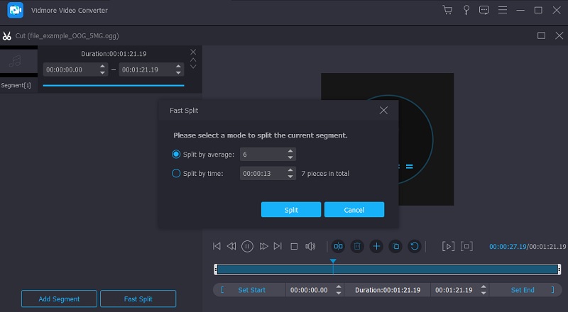 ميزات Vidmore Fast Split