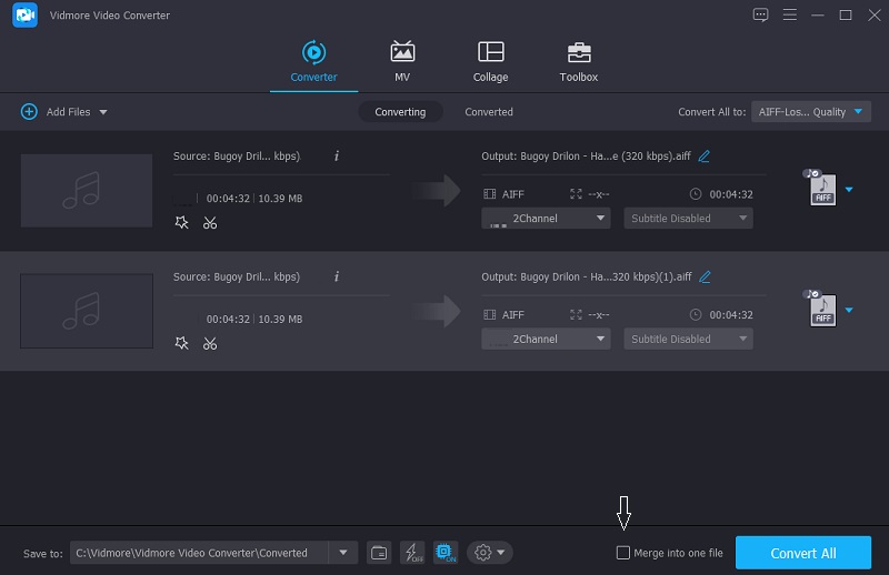 Vidmore Merge AIFF-filer