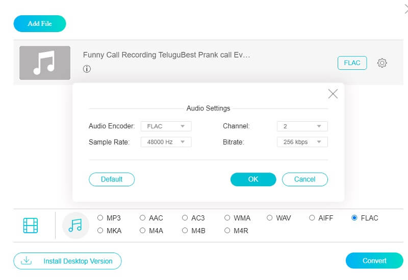 Vidmore Online Regola l'audio