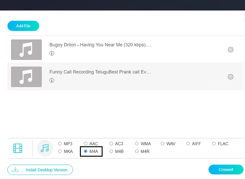 Vidmore Online Pilih Format