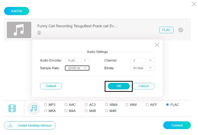 Vidmore Online Modifying Quality