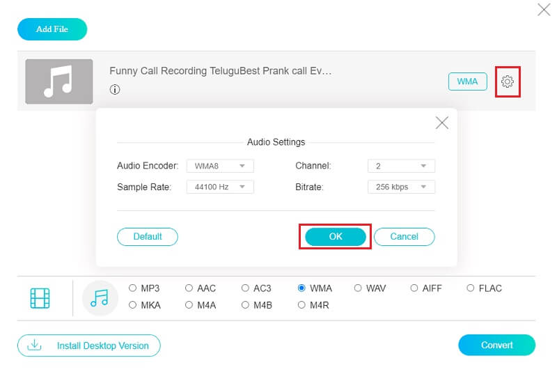 Vidmore Onlines Adjust Audio