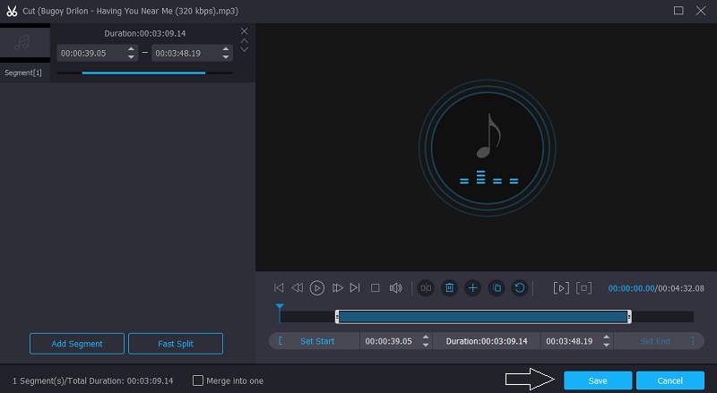 Vidmore Bewerkte audio opslaan