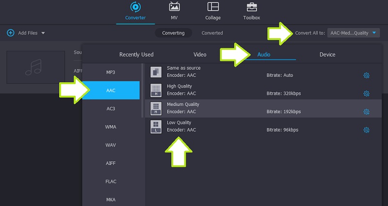 Vidmore Select AAC Profile