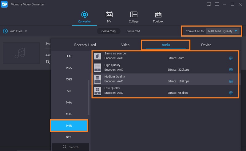 Audio Output Pilih Vidmore