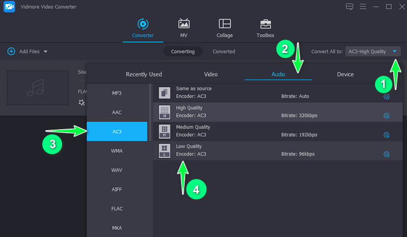 Vidmore Selezione del formato di output