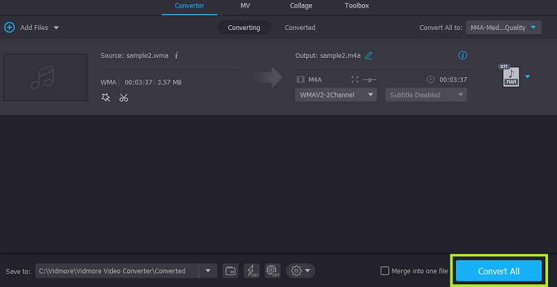 Vidmore Start Process Conversion