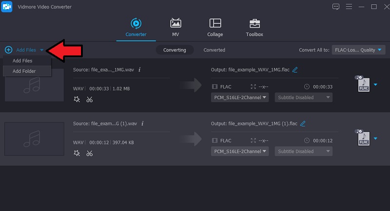 Vidmore VC إضافة WAV