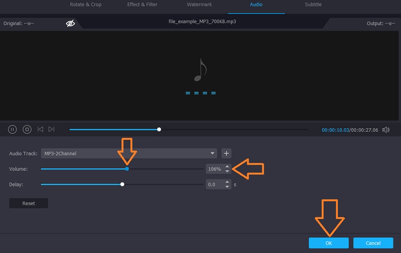 Vidmore VC отрегулируйте объемы