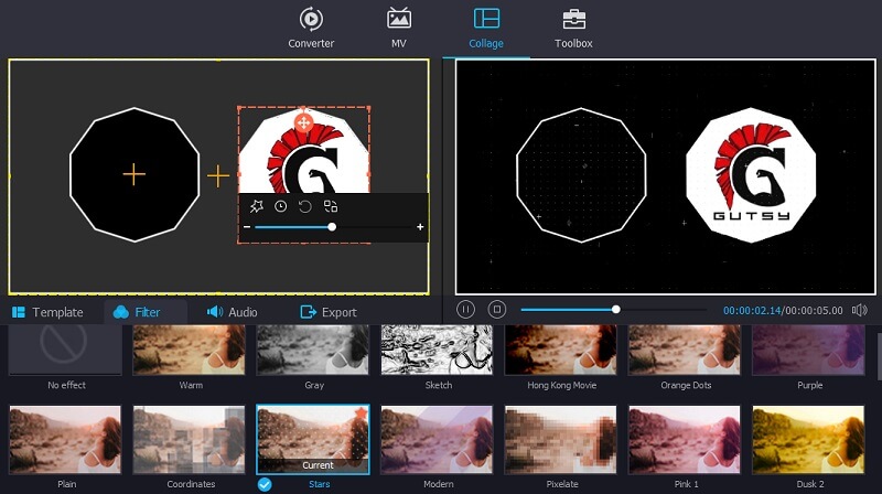 Efectos de aplicación de Vidmore VC