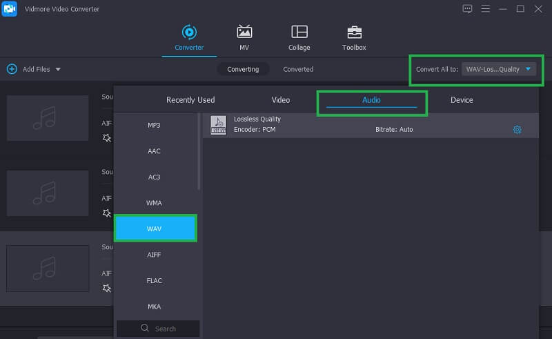 Vidmore VC Scegli il formato di output