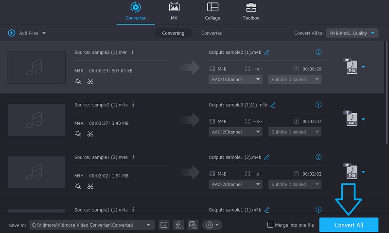 Vidmore VC convierte M4A a M4B