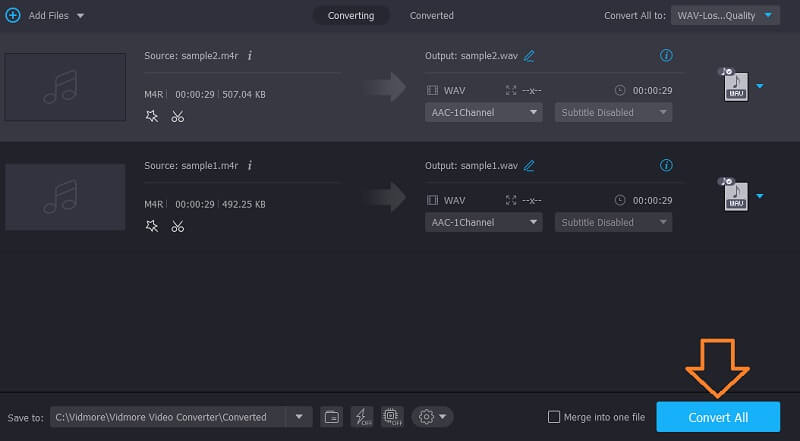 Vidmore VC Converter M4R em WAV