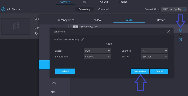 Vidmore VC Customize Audio Preset