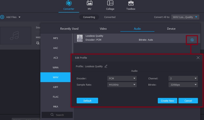 Vidmore VC Audioprofiel aanpassen