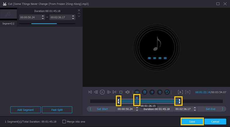 Fișier audio Vidmore VC Cut