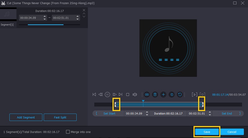 Vidmore VC ตัดด้วย Music Grabber