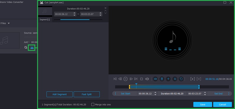 Vidmore VC แก้ไขไฟล์ AAC