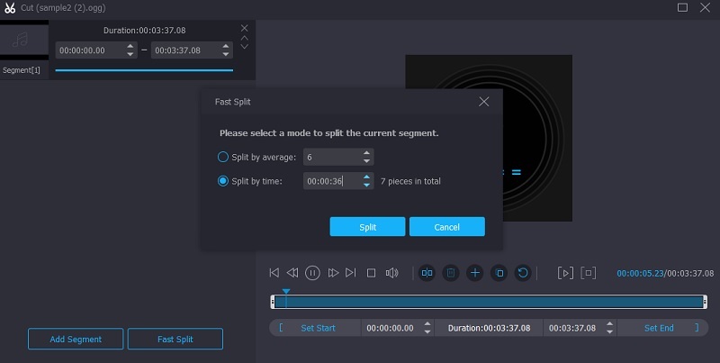 Vidmore VC 빠른 분할 기능