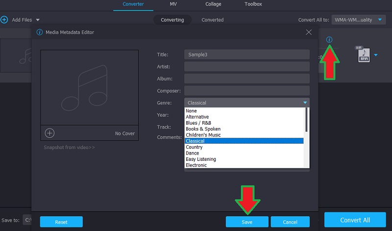 Vidmore VC Modify Meta Data