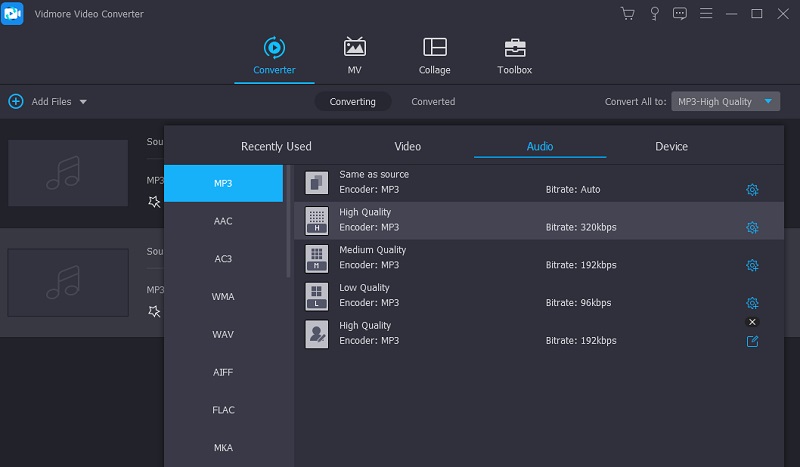 เมนูโปรไฟล์ Vidmore VC