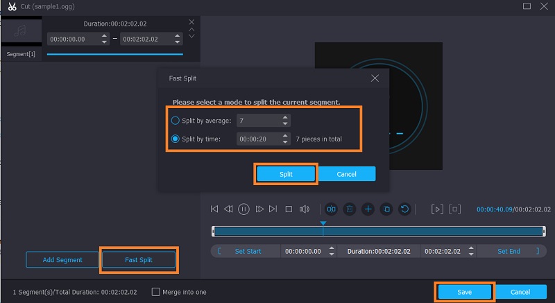 Archivo OGG dividido de Vidmore VC