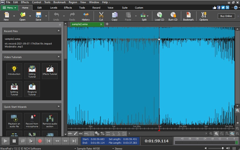 wavepad audio editor edit audio mac