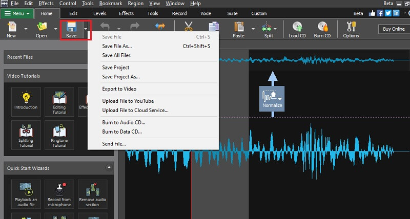 Wavepad Simpan File Musik