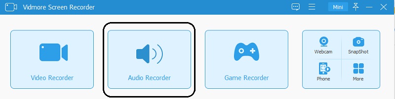 Klik på Audio Recorder Vidmore