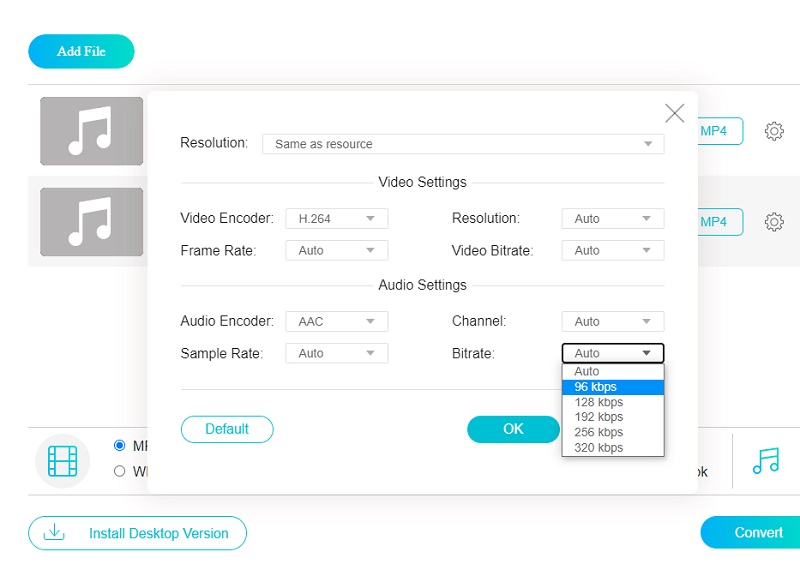 Comprimeer Audio Vidmore Gratis Converter