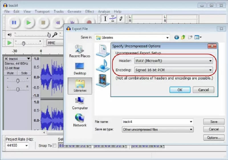 Komprimer MP3-fil Audacity