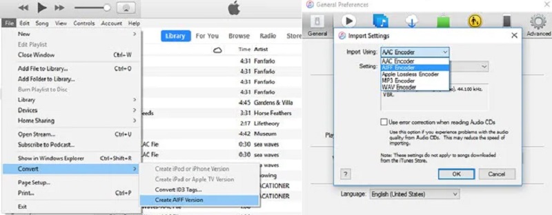 Konversi MP3 Ke AIFF iTunes