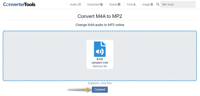 Convertertools M4A'yı MP2'ye Dönüştür