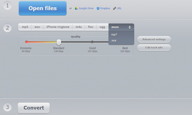 Online Audio Converter Interface