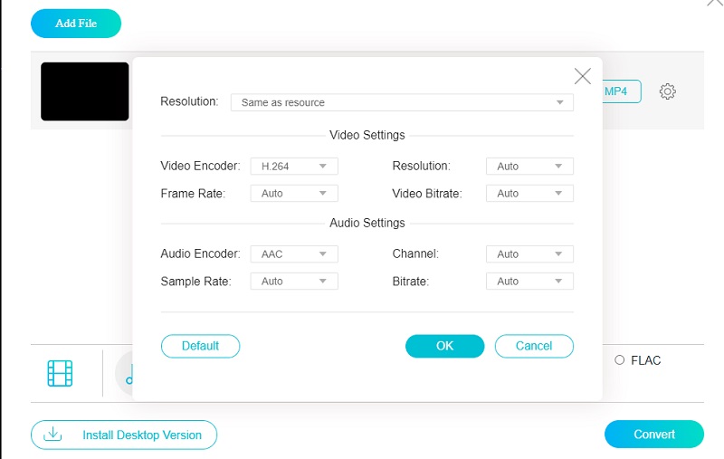 Proceda Configurações de Áudio Vidmore Online