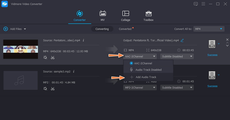 avidemux add audio track to video