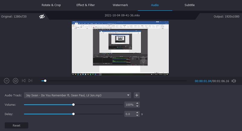 Vidmore Tambahkan Audio Track Editor