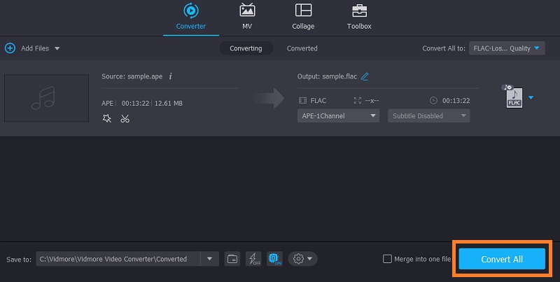 Vidmore Converti APE in FLAC