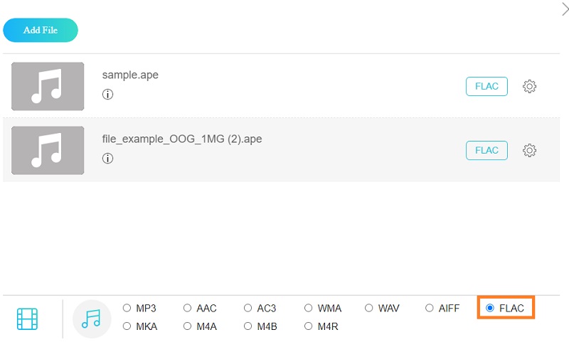 Vidmore Free Wybierz format audio