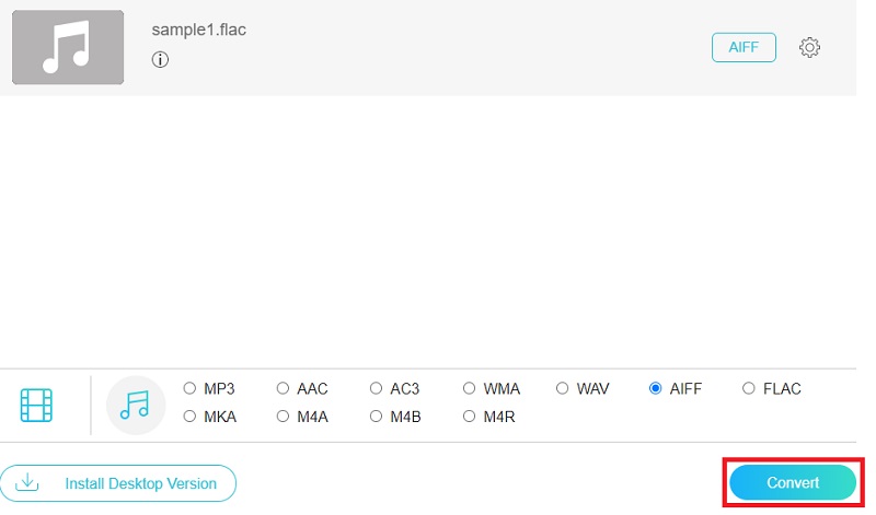 Vidmore Gratis Converteer FLAC naar AIFF