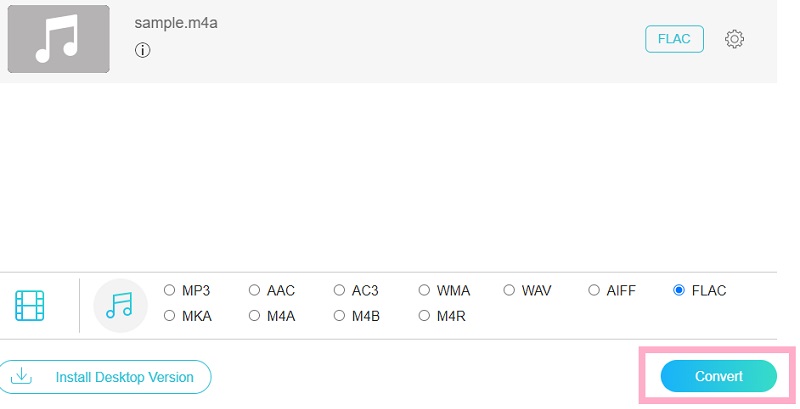 Vidmore ฟรี แปลง M4A เป็น FLAC