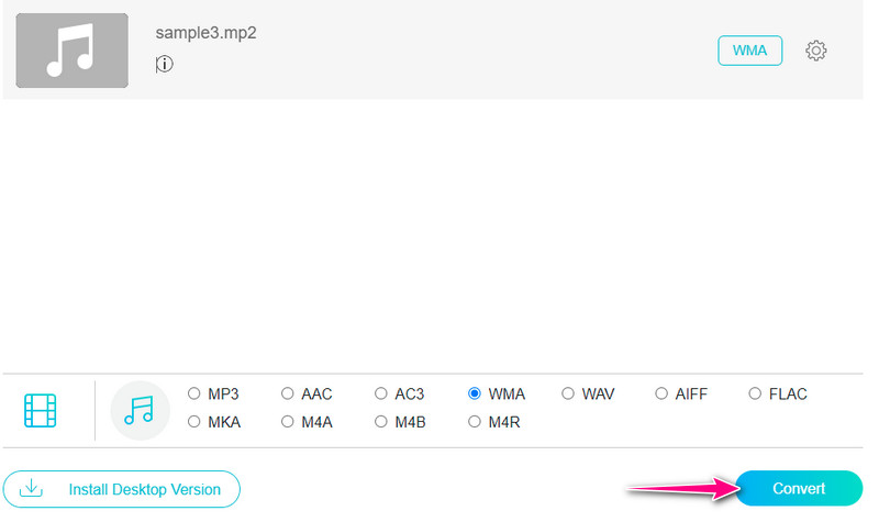 Vidmore Gratis Konversi MP2 Ke WMA