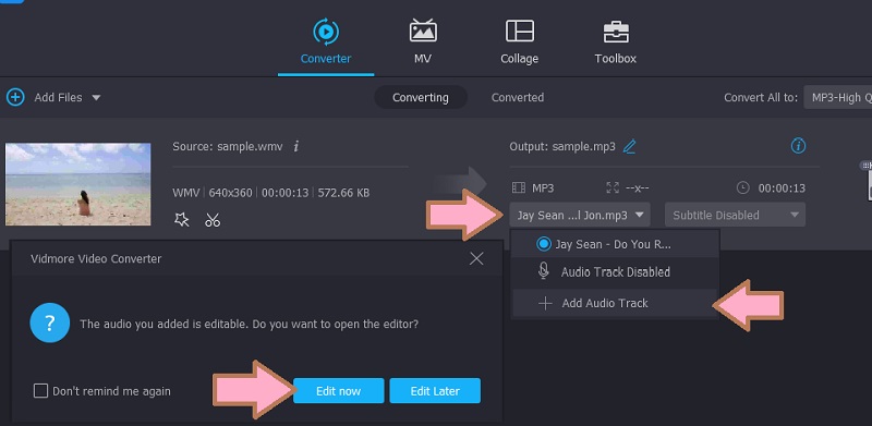 Vidmore Overlay Audio Track