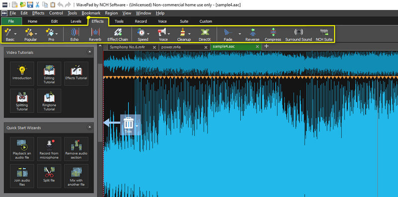 Indstillinger for WavePad-effekter