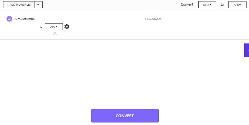 Konverter MP3 til APE Online Uniconverter