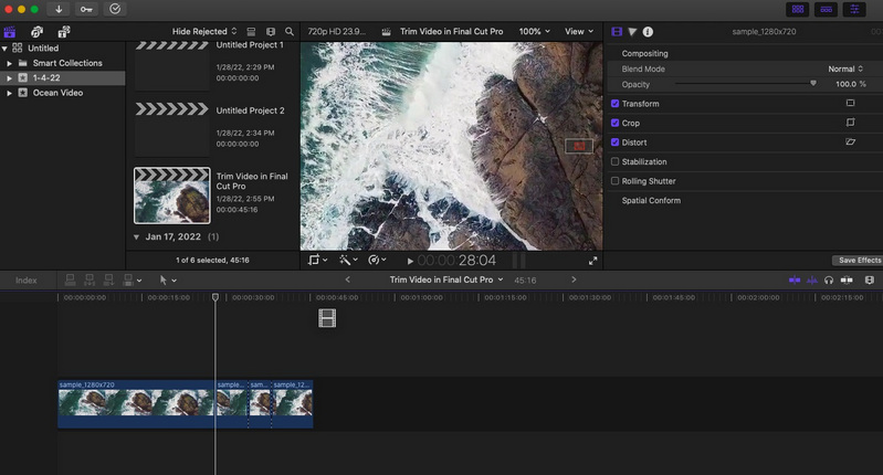 Final Cut Adicionar vídeo à linha do tempo