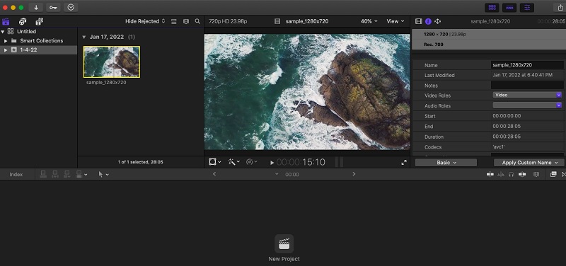 Recortar Final Cut Pro M4V